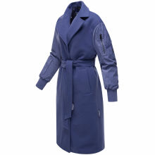 Marikoo Tjadee Damen Winter Wickelmantel Blue Violet-Größe M - Gr. 38
