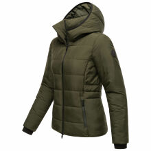 Marikoo Radaa Damen Stepp Jacke Olive Größe L - Gr. 40