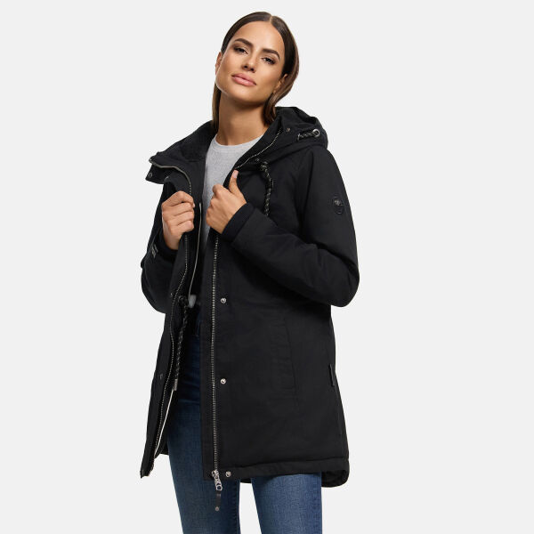 Navahoo Winterfunke Damen Winterjacke Schwarz Größe S - Gr. 36