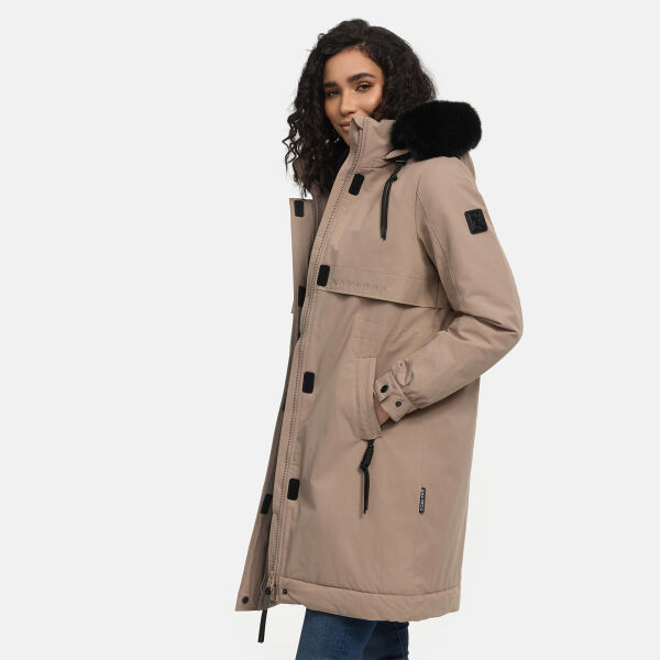 Navahoo Kaltwetterretter Damen Winterjacke Taupe Grey Größe XS - Gr. 34