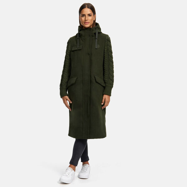 Navahoo Knit Babe Damen Winterjacke Dark Olive Größe L - Gr. 40