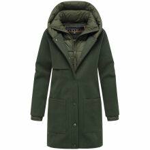 Navahoo Flauschwunder Damen Winterjacke Dark Olive Größe S - Gr. 36