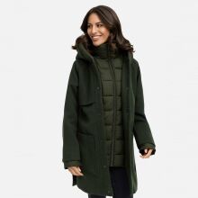 Navahoo Flauschwunder Damen Winterjacke Dark Olive Größe S - Gr. 36