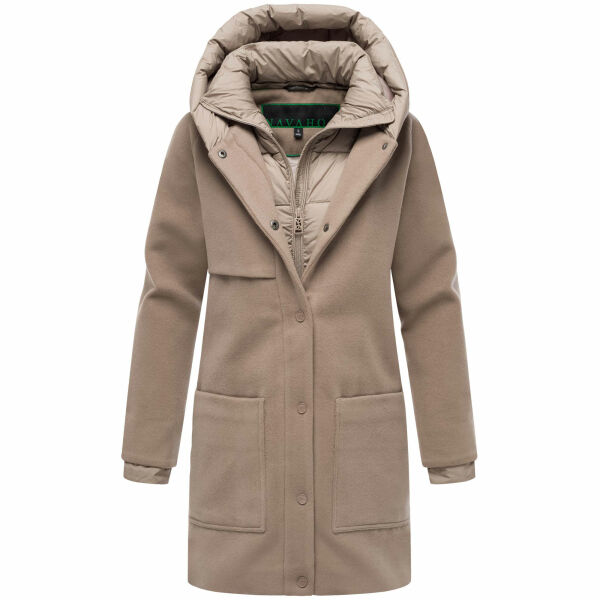Navahoo Flauschwunder Damen Winterjacke Taupe Grey Größe S - Gr. 36