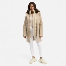 Navahoo Flauschwunder Damen Winterjacke Beige Größe S - Gr. 36
