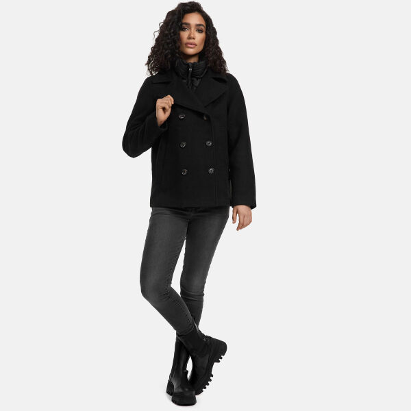 Marikoo Aylaraa Damen Winter Kabanjacke Schwarz-Größe S - Gr. 36