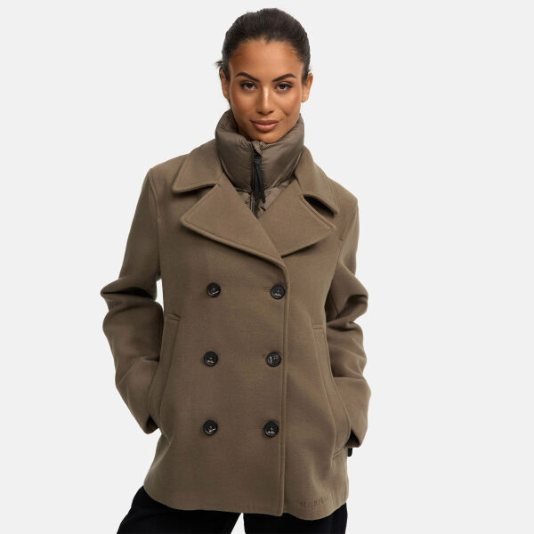 Marikoo Aylaraa Damen Winter Kabanjacke Stone Brown-Größe XXL - Gr. 44