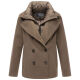 Marikoo Aylaraa Damen Winter Kabanjacke Stone Brown-Größe XXL - Gr. 44