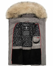 Marikoo Eisflöckchen Damen Winter Steppweste mit Fellkragen Grau Größe XXXL - Gr. 46