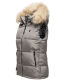 Marikoo Eisflöckchen Damen Winter Steppweste mit Fellkragen Grau Größe XXXL - Gr. 46