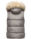 Marikoo Eisflöckchen Damen Winter Steppweste mit Fellkragen Grau Größe XXXL - Gr. 46