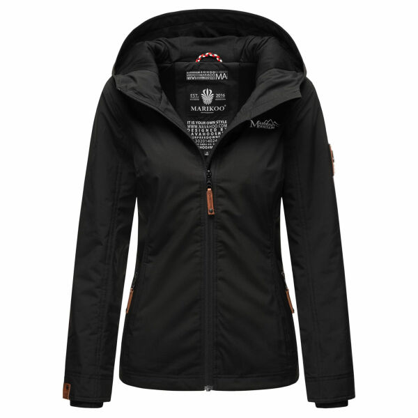 Marikoo Brombeere Damen Übergansjacke Frühlings Jacke Schwarz-Größe XXXL - Gr. 46
