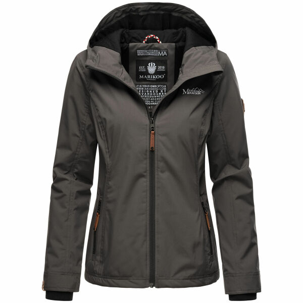 Marikoo Brombeere Damen Übergansjacke Frühlings Jacke Anthrazit-Größe XXXL - Gr. 46