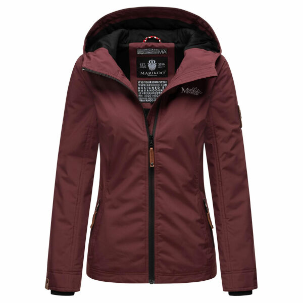 Marikoo Brombeere Damen Übergansjacke Frühlings Jacke Weinrot-Größe XXXL - Gr. 46