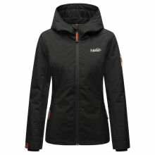 Marikoo Brombeere Damen Übergansjacke Frühlings Jacke Schwarz-Größe XXXXXL - Gr. 50