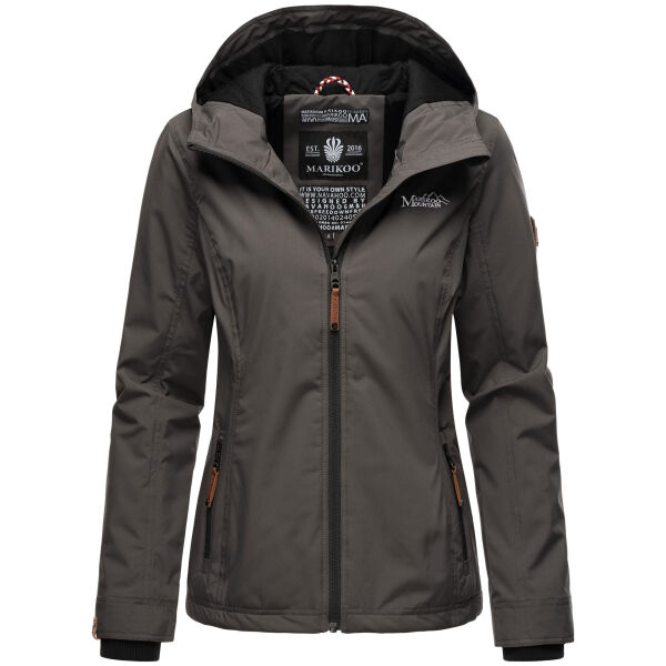 Marikoo Brombeere Damen Übergansjacke Frühlings Jacke Anthrazit-Größe XXXXXXL - Gr. 52