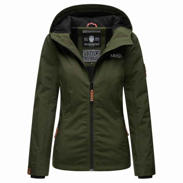 Marikoo Brombeere Damen Übergansjacke Frühlings Jacke Olive-Größe XXXXL - Gr. 48