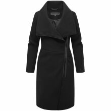 Navahoo Samtrose Damen Mantel mit Stehkragen  Schwarz-Größe XS - Gr. 34