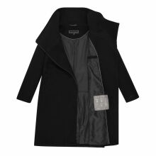 Navahoo Samtrose Damen Mantel mit Stehkragen  Schwarz-Größe XS - Gr. 34