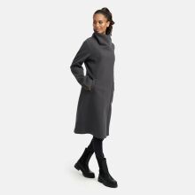 Navahoo Samtrose Damen Mantel mit Stehkragen  Anthrazit-Größe XS - Gr. 34