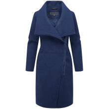 Navahoo Samtrose Damen Mantel mit Stehkragen  Navy-Größe XS - Gr. 34