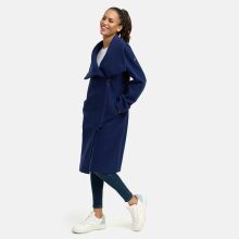 Navahoo Samtrose Damen Mantel mit Stehkragen  Navy-Größe XS - Gr. 34