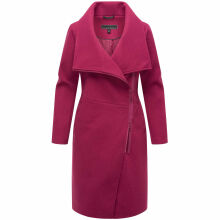 Navahoo Samtrose Damen Mantel mit Stehkragen  Berry Wine-Größe XS - Gr. 34