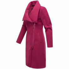 Navahoo Samtrose Damen Mantel mit Stehkragen  Berry Wine-Größe XS - Gr. 34