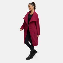 Navahoo Samtrose Damen Mantel mit Stehkragen  Berry Wine-Größe XS - Gr. 34