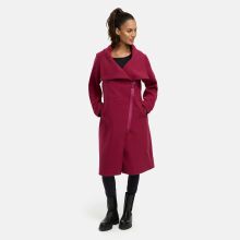 Navahoo Samtrose Damen Mantel mit Stehkragen  Berry Wine-Größe XS - Gr. 34