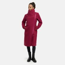 Navahoo Samtrose Damen Mantel mit Stehkragen  Berry Wine-Größe XS - Gr. 34