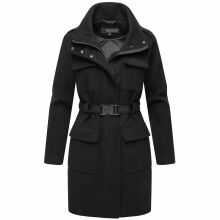Marikoo Tanokoo Damen Winter Mantel Schwarz-Größe L - Gr. 40