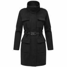 Marikoo Tanokoo Damen Winter Mantel Schwarz-Größe XL - Gr. 42