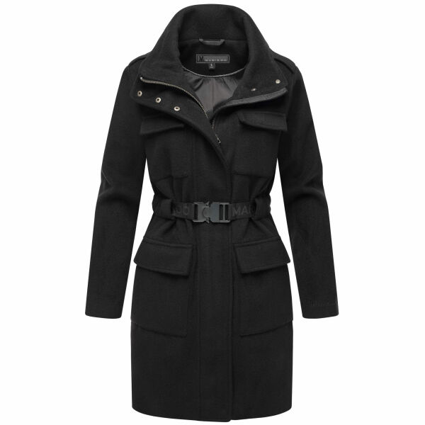 Marikoo Tanokoo Damen Winter Mantel Schwarz-Größe XXL - Gr. 44