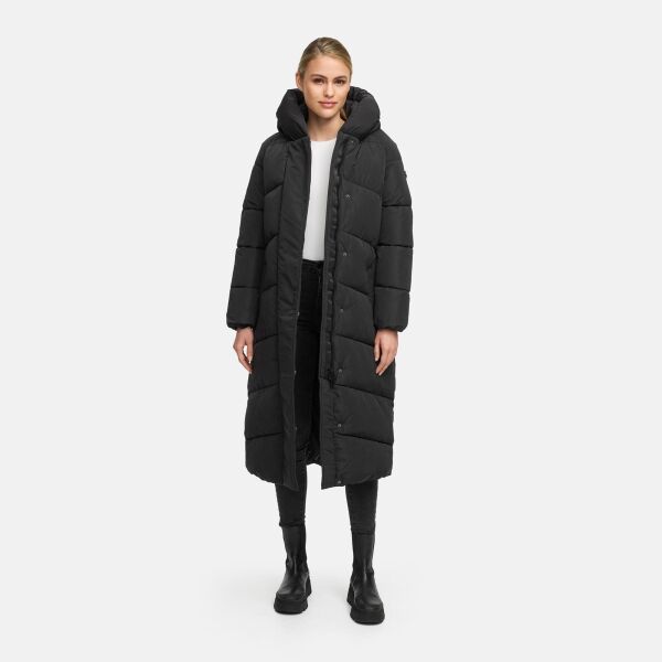 Navahoo Eisblick Damen Winter Steppmantel  Schwarz-Größe S - Gr. 36