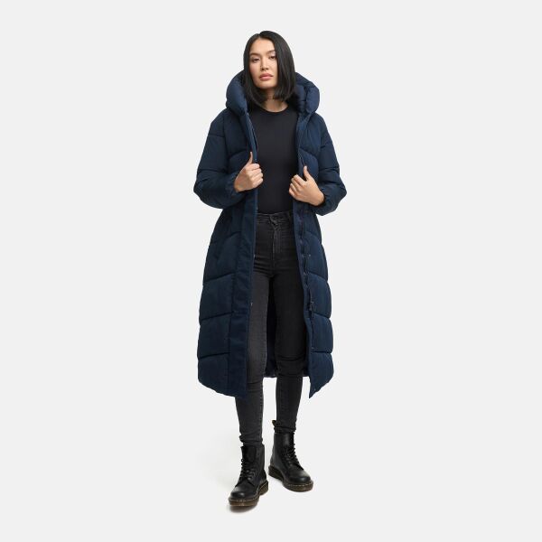 Navahoo Eisblick Damen Winter Steppmantel  Navy-Größe S - Gr. 36