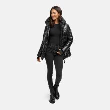 Navahoo Eisglanz Damen Winter Steppjacke  Schwarz Größe XS - Gr. 34