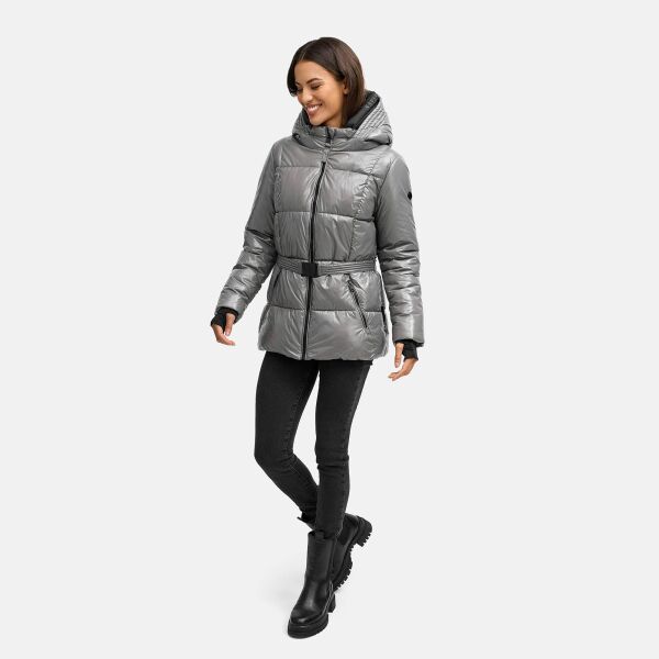 Navahoo Eisglanz Damen Winter Steppjacke  Grey Größe XS - Gr. 34
