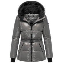 Navahoo Eisglanz Damen Winter Steppjacke  Grey Größe XS - Gr. 34