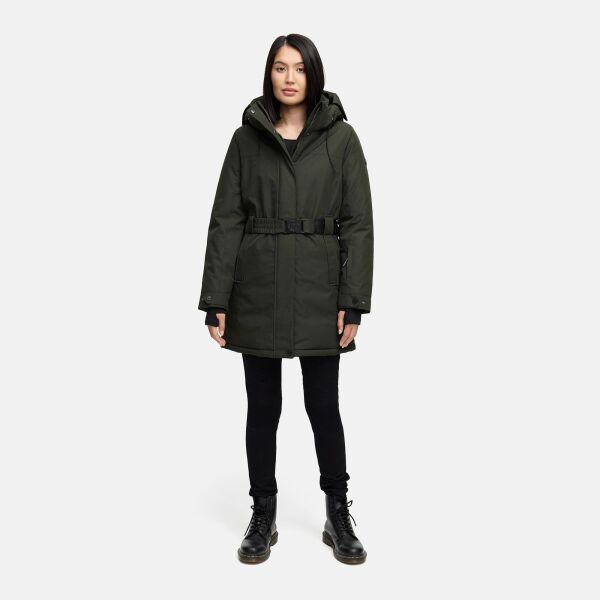 Navahoo Frostkuss Damen Winter Parka Jacke  Dark Olive-Größe S - Gr. 36