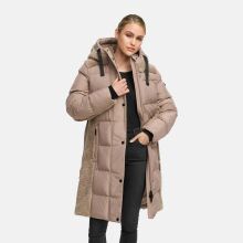 Navahoo Funkelteddy Damen Winter Steppmantel Parka  Taupe Grey-Größe XS - Gr. 34