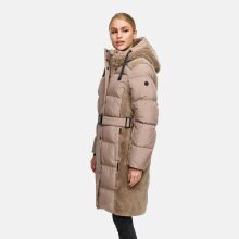 Navahoo Funkelteddy Damen Winter Steppmantel Parka  Taupe Grey-Größe XS - Gr. 34