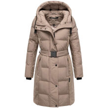 Navahoo Funkelteddy Damen Winter Steppmantel Parka  Taupe Grey-Größe XS - Gr. 34