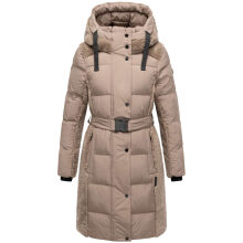 Navahoo Funkelteddy Damen Winter Steppmantel Parka  Taupe Grey-Größe XS - Gr. 34