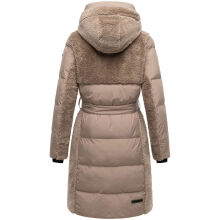 Navahoo Funkelteddy Damen Winter Steppmantel Parka  Taupe Grey-Größe XS - Gr. 34