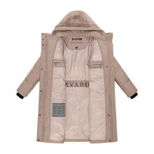 Navahoo Funkelteddy Damen Winter Steppmantel Parka  Taupe Grey-Größe XS - Gr. 34