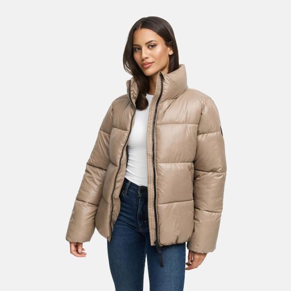 Marikoo Hazalee Damen Winter Herbst Stepp Jacke  Taupe Grey Größe XXL - Gr. 44