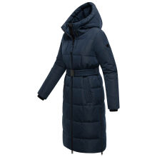 Navahoo Herbstnebel Damen Winter Steppmantel lang  Navy Größe XS - Gr. 34