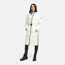 Navahoo Herbstnebel Damen Winter Steppmantel lang  Offwhite  Größe XS - Gr. 34