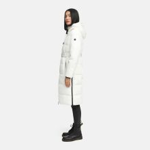 Navahoo Herbstnebel Damen Winter Steppmantel lang  Offwhite  Größe XS - Gr. 34